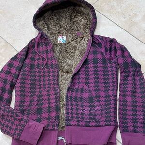 Roxy Purple and Black Patterned Kids Jacket